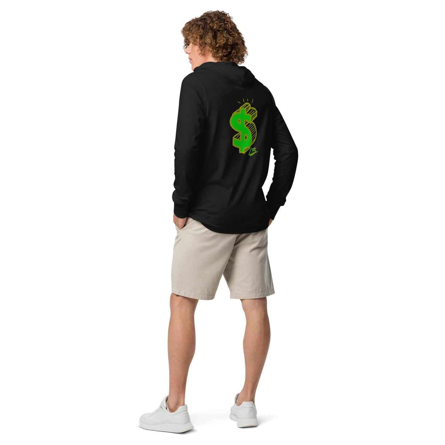 Hooded long-sleeve tee low hanging takerisks