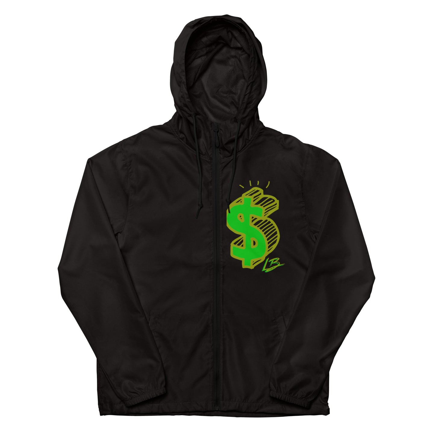 Unisex lightweight zip up windbreakerdollar sign