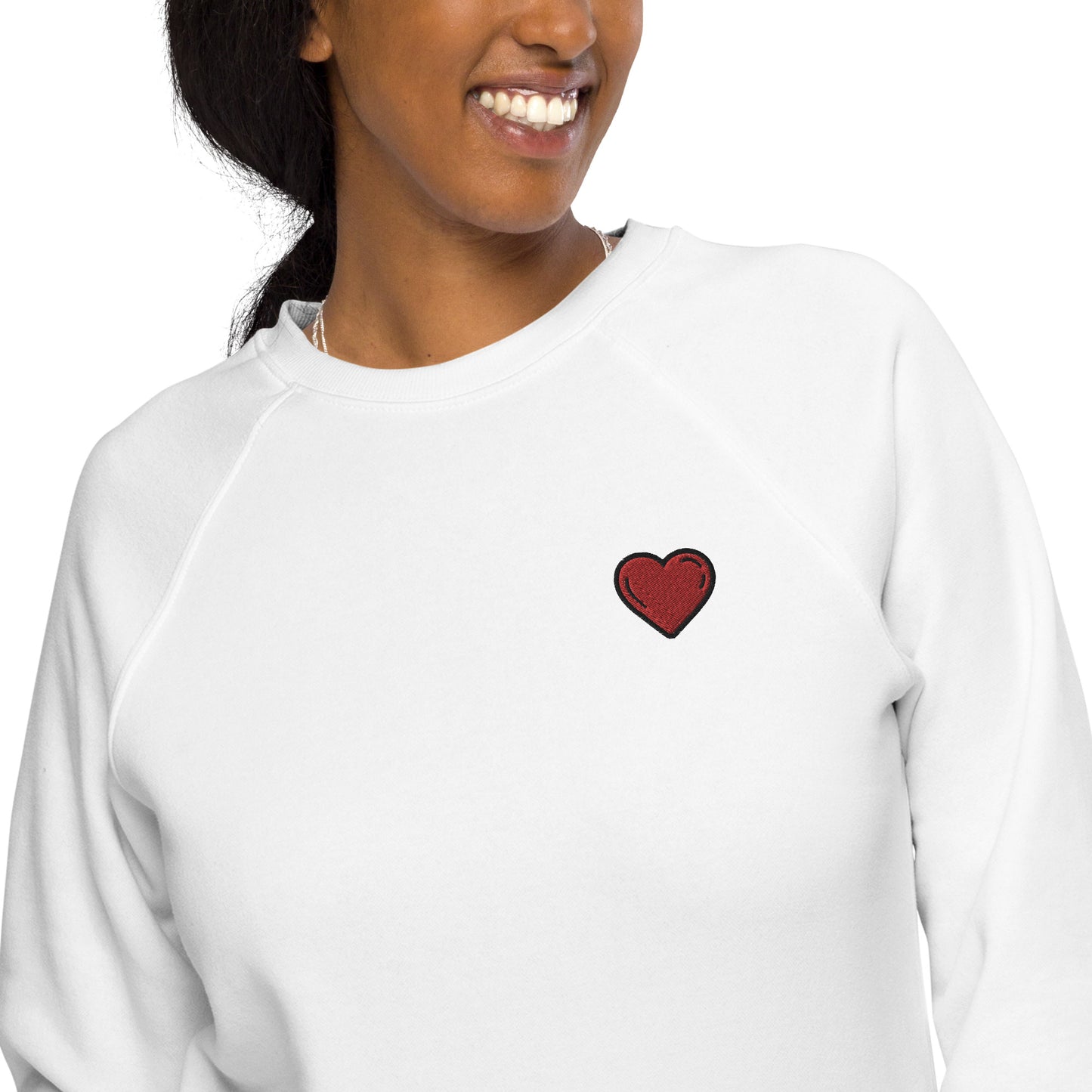 Unisex organic raglan sweatshirt