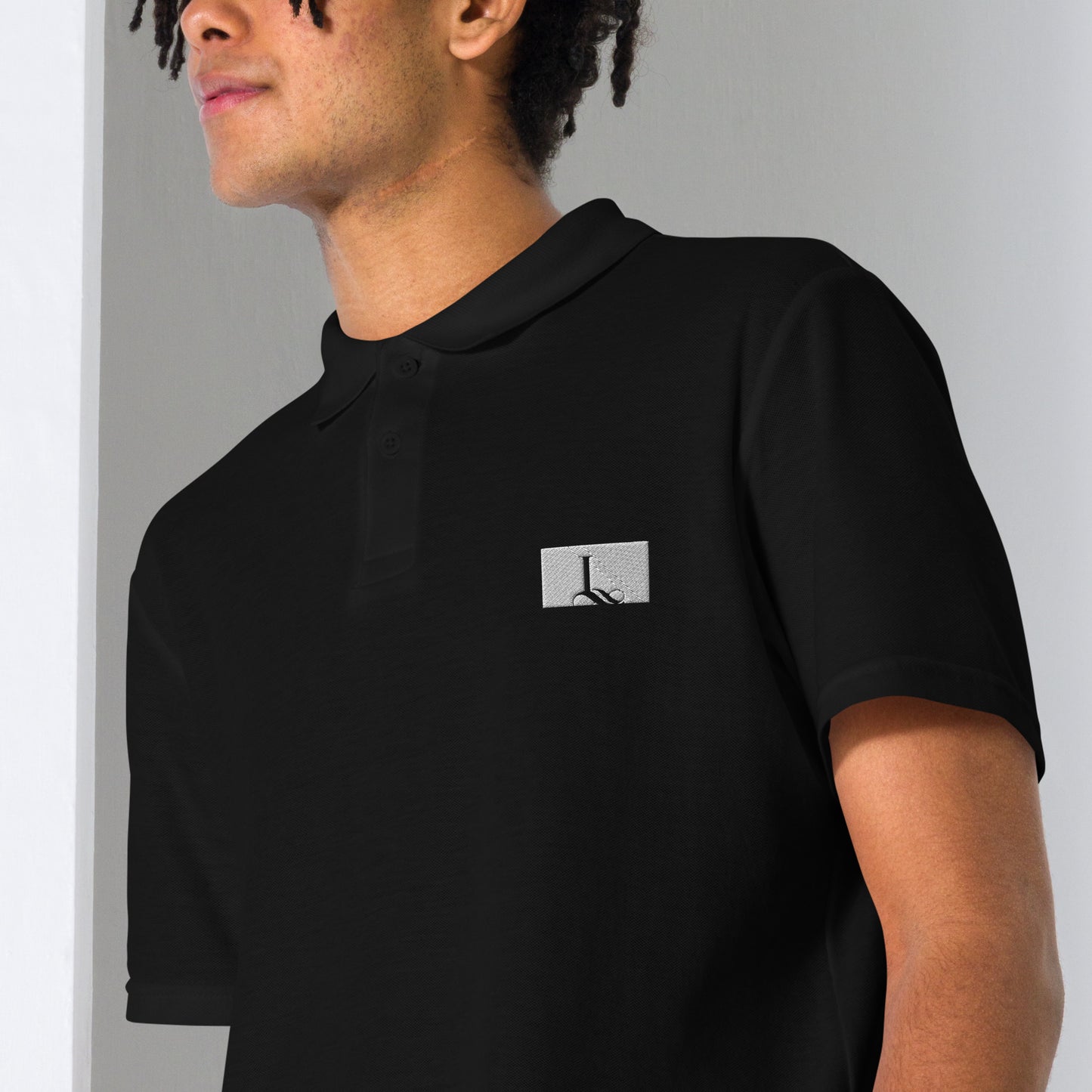 Unisex pique polo shirt l cursive