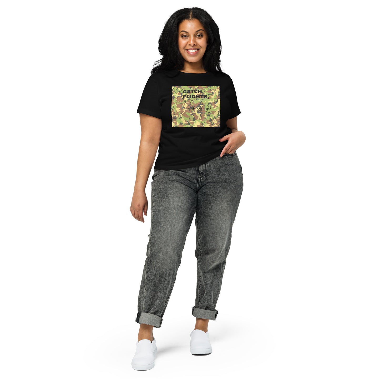 Feelings not flightsWomen’s high-waisted t-shirt