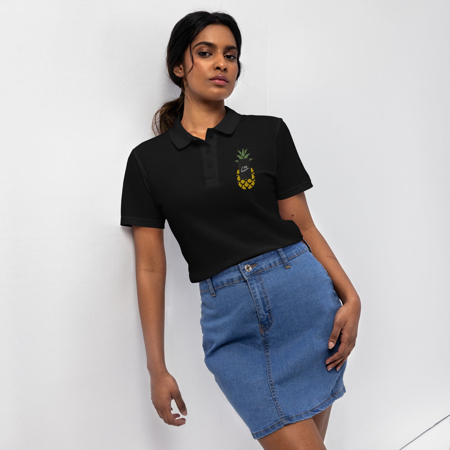 Women’s pique polo shirt pineapple lb