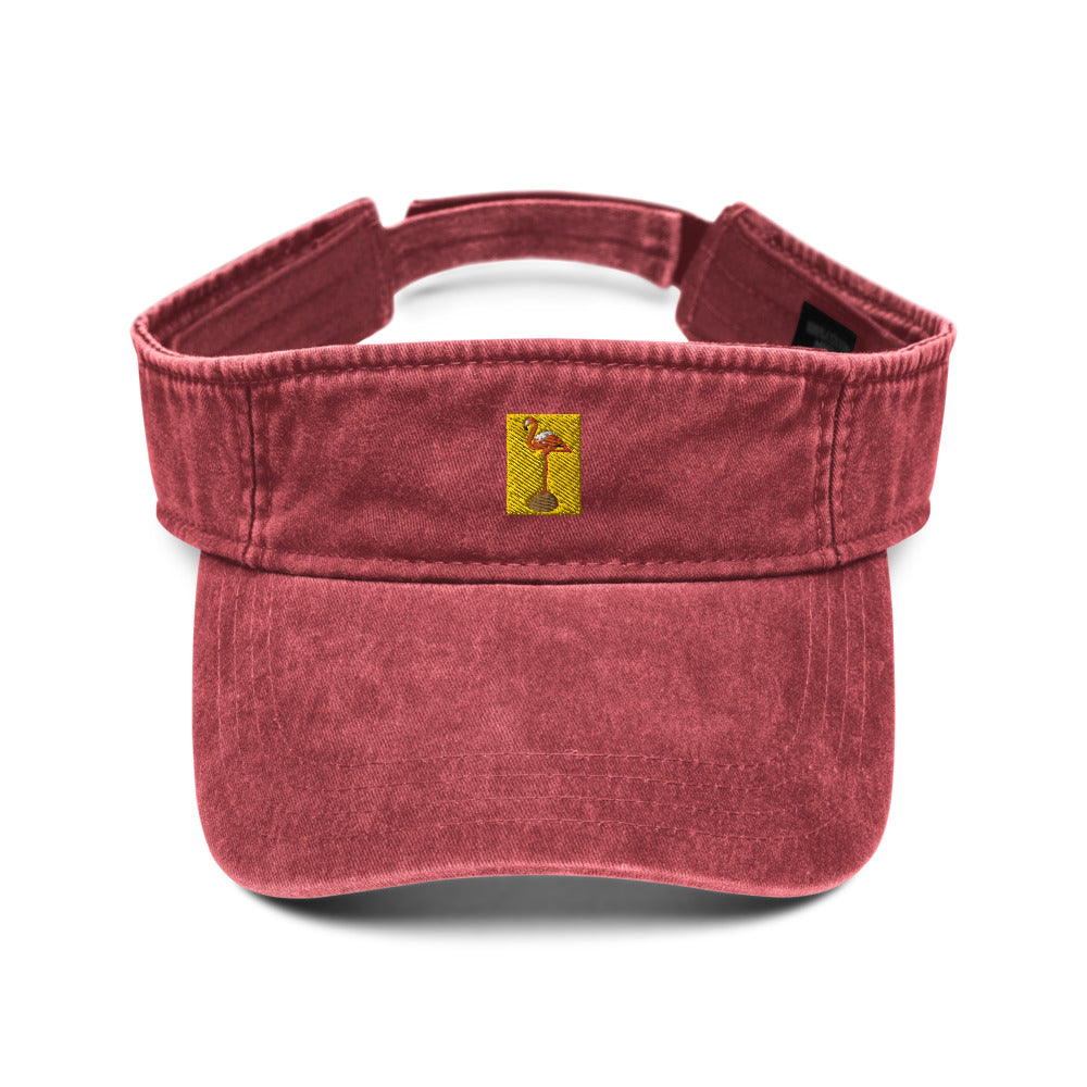 Denim visor flamingo