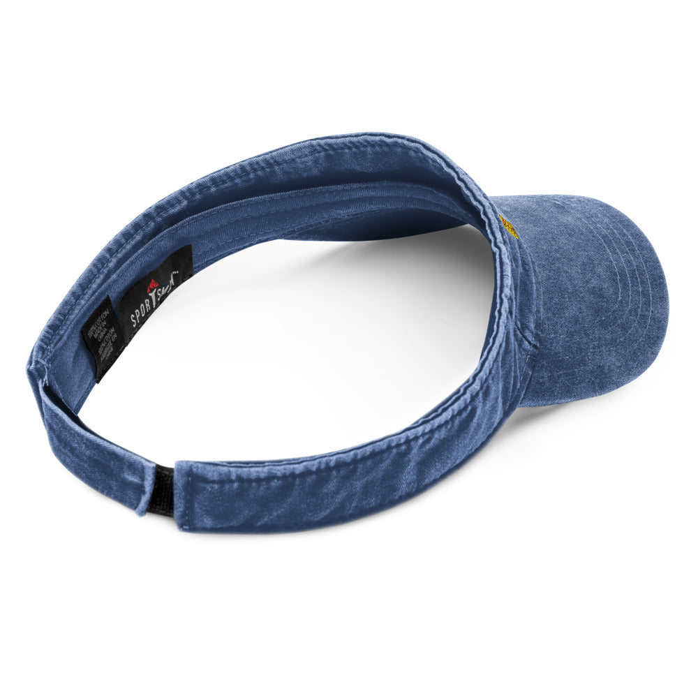 Denim visor flamingo