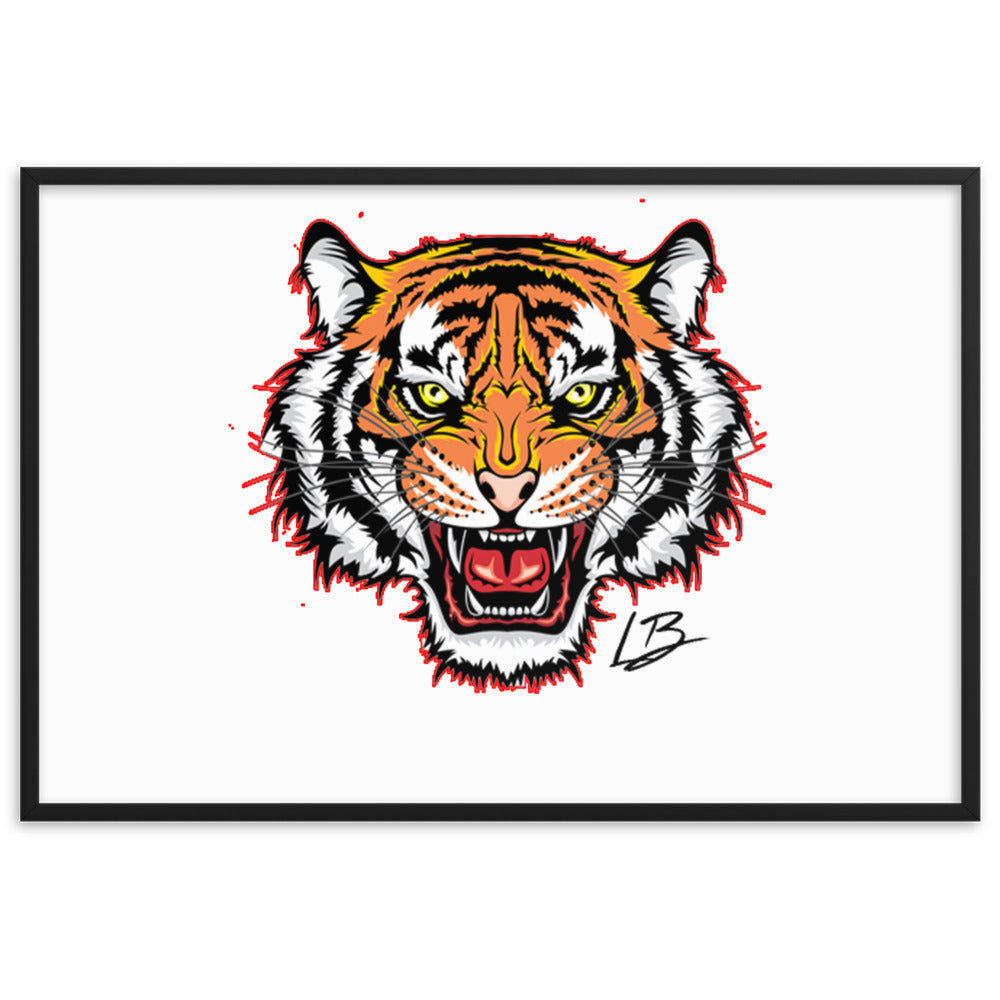 Framed matte paper poster tiger front