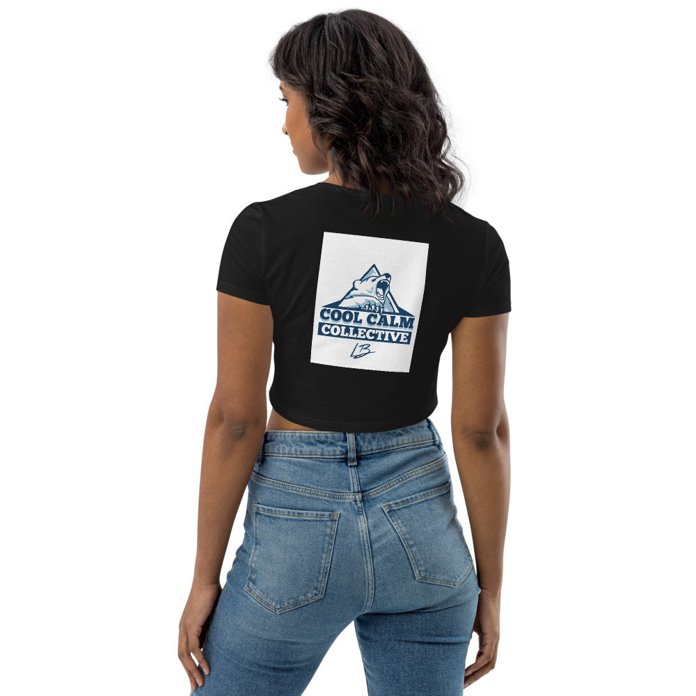 Organic Crop Top CURSIVE L /polar