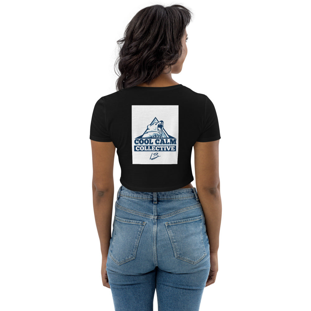 Organic Crop Top CURSIVE L /polar