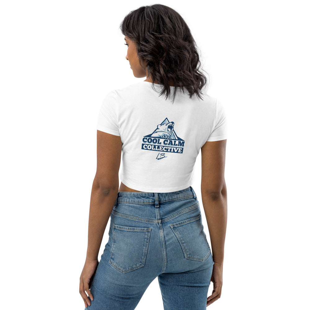 Organic Crop Top CURSIVE L /polar
