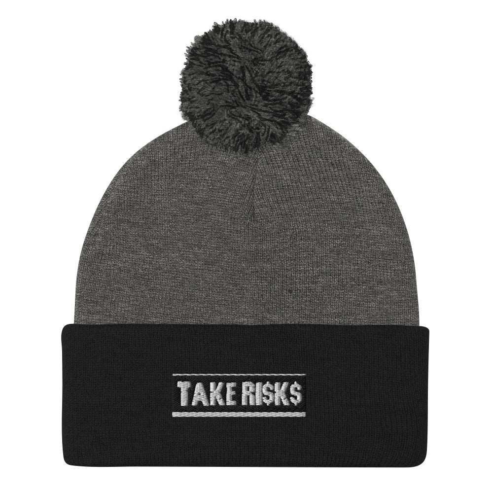 Pom-Pom Beanie TAKERISKS BLAVK SILVER