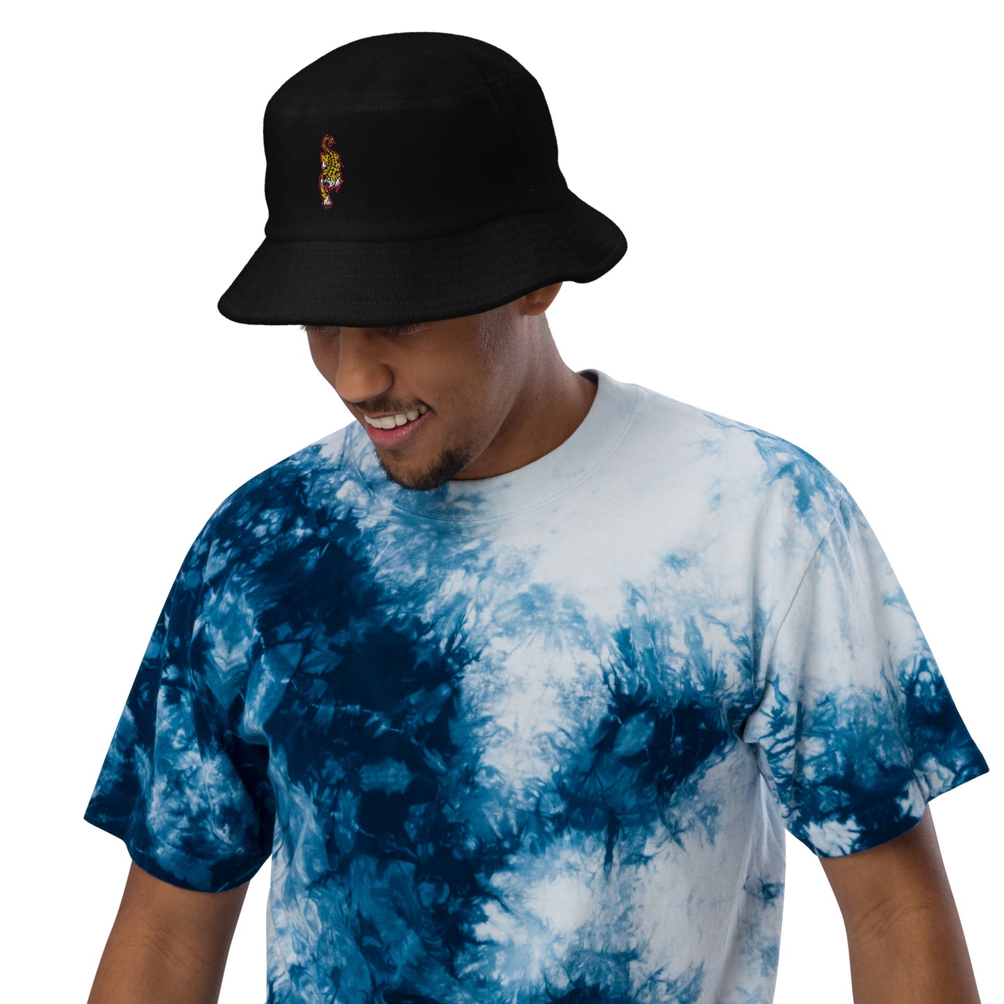 Unstructured terry cloth bucket hat tiger 2