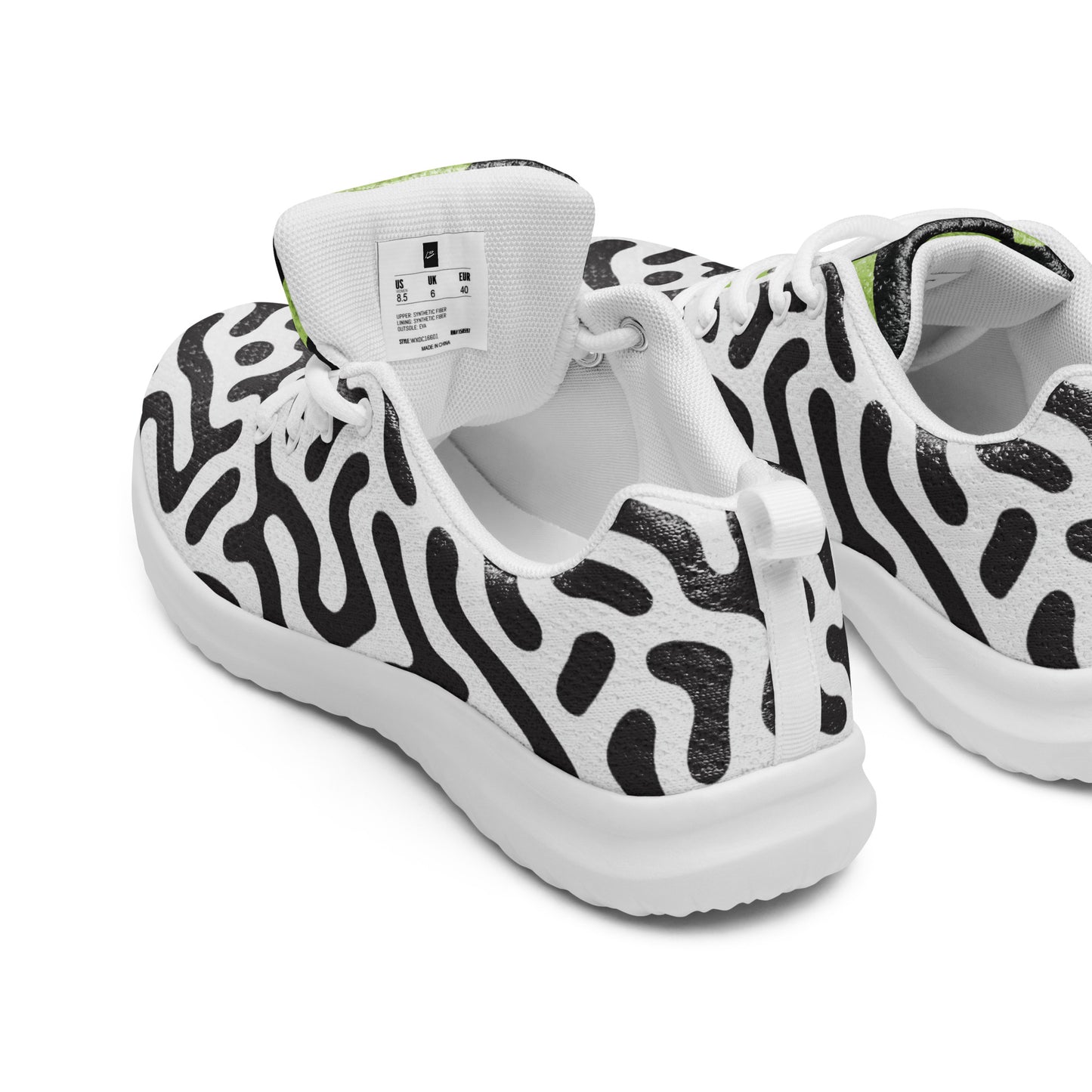 Women’s athletic shoes zebra green tiger