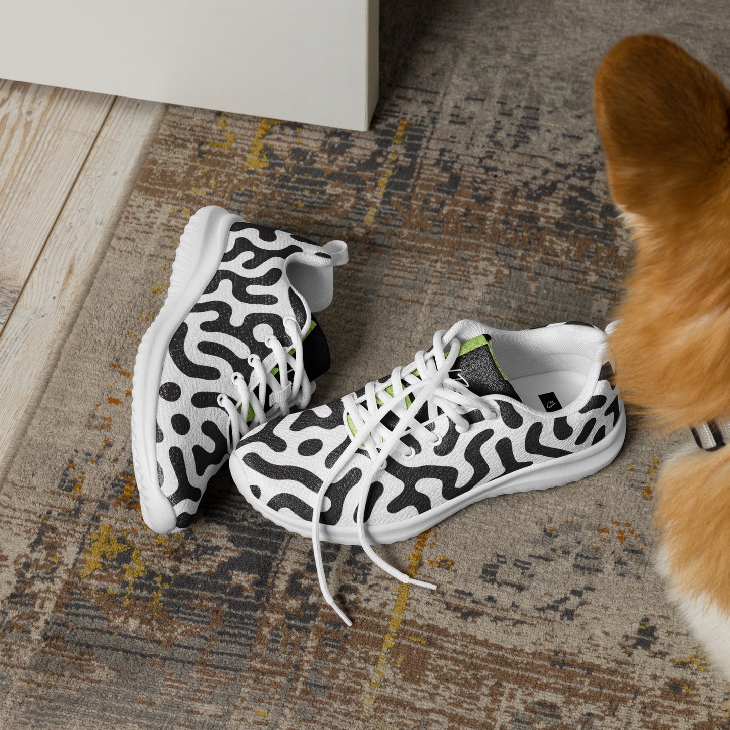 Women’s athletic shoes zebra green tiger