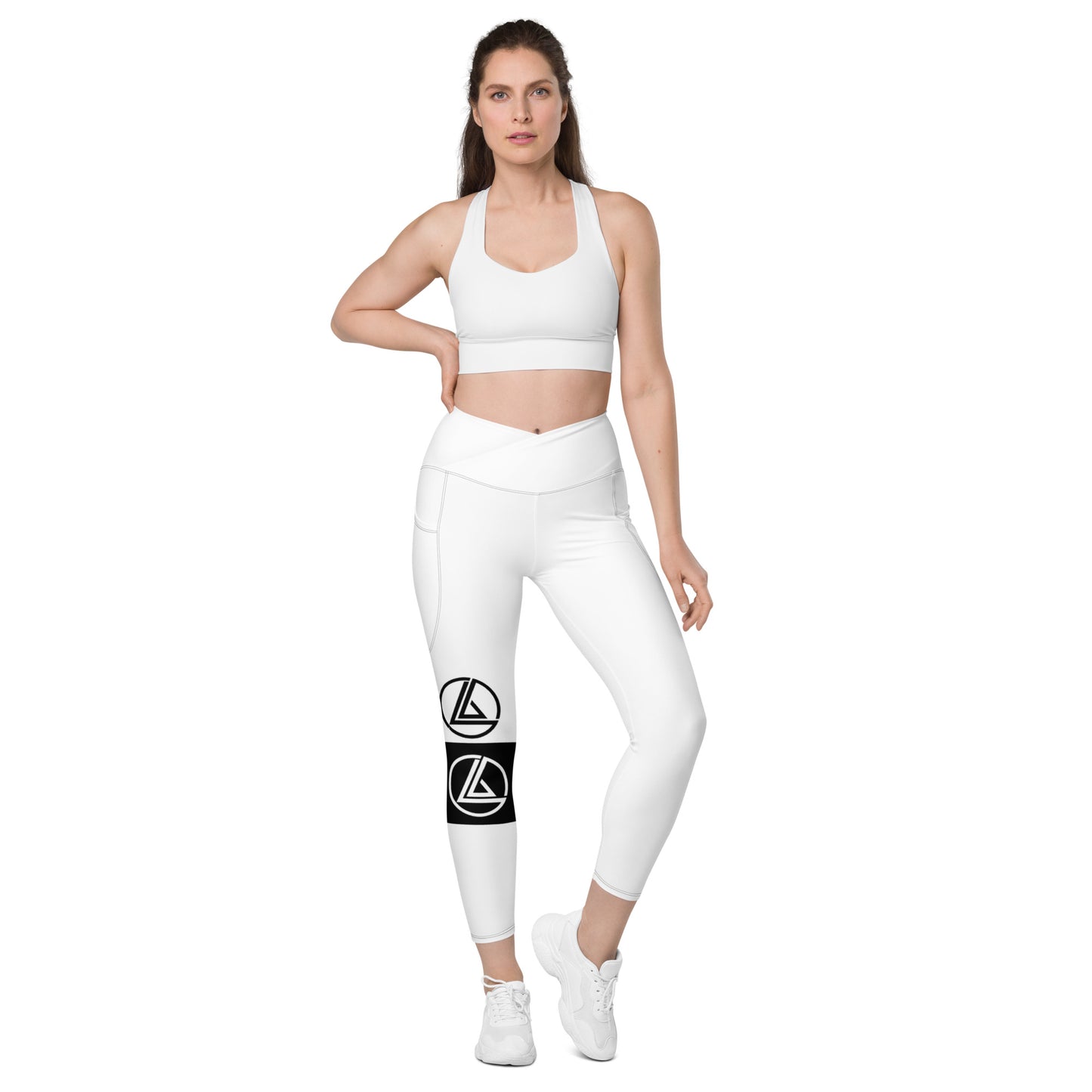 Crossover leggings with pockets