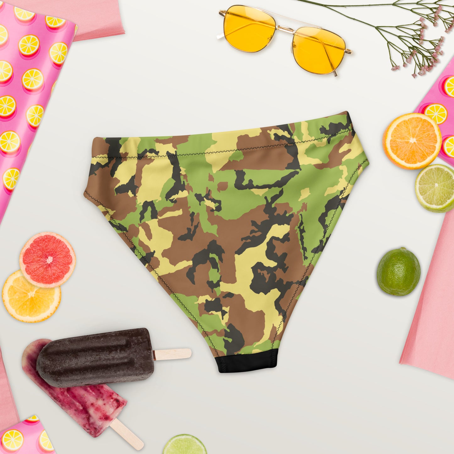 Recycled high-waisted bikini bottom