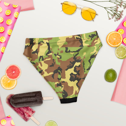 Recycled high-waisted bikini bottom