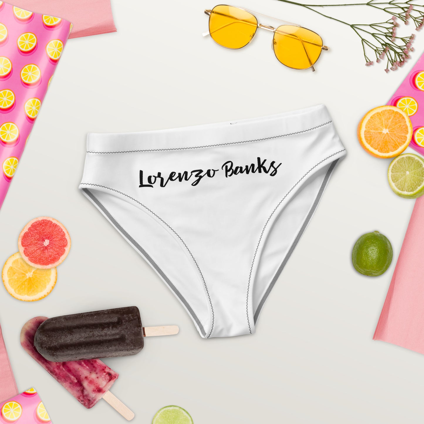 Recycled high-waisted bikini bottom