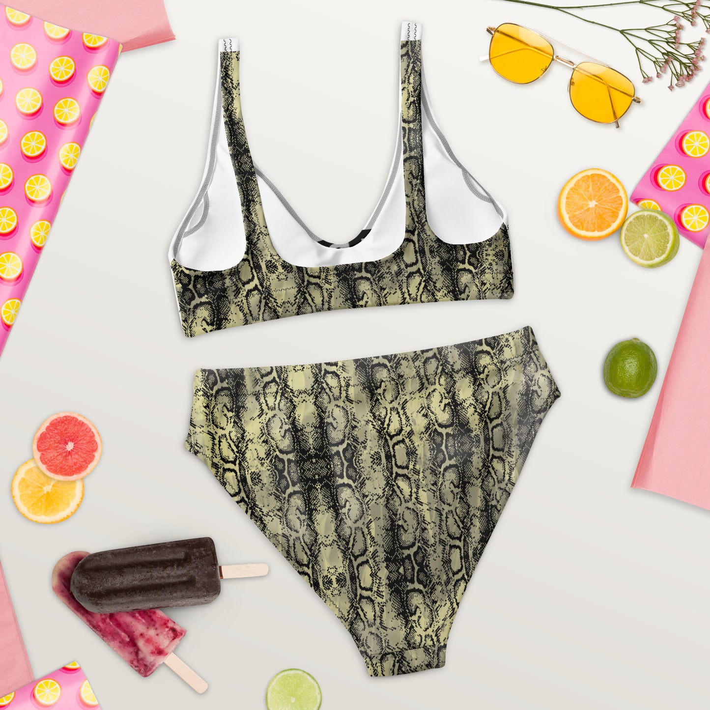 Recycled high-waisted bikini takee risks