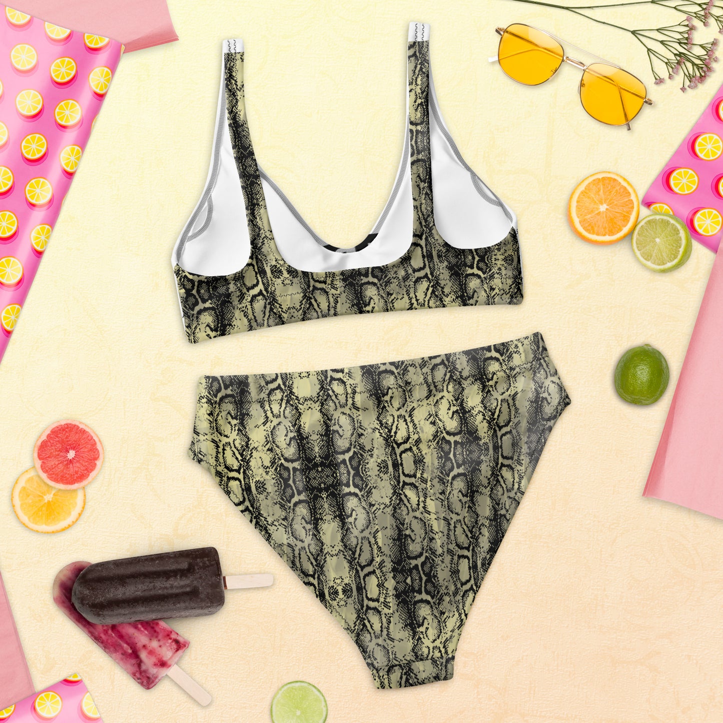 Recycled high-waisted bikini takee risks