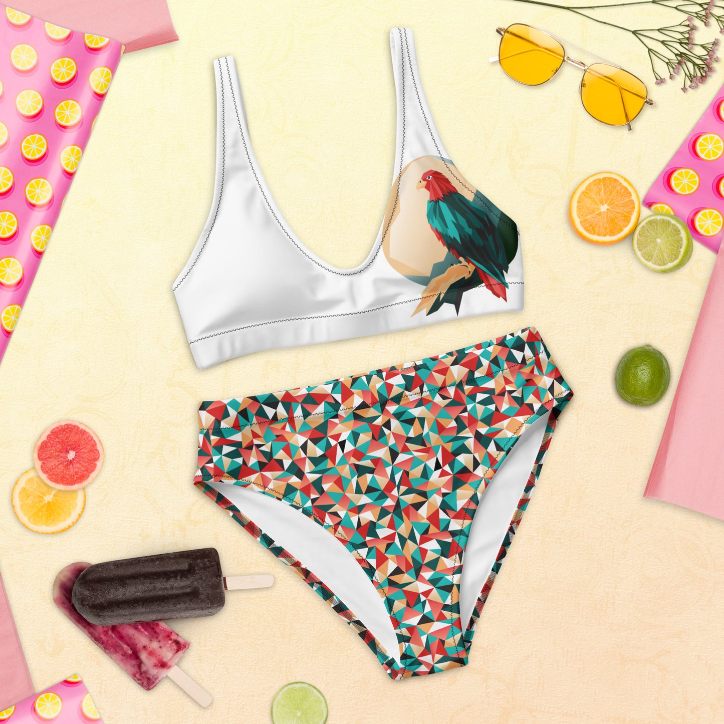 Recycled high-waisted bikini