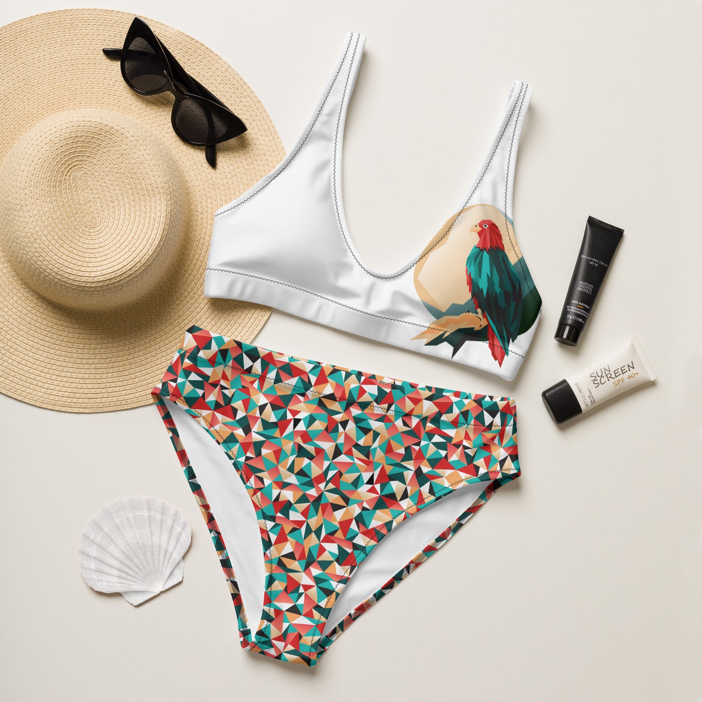 Recycled high-waisted bikini