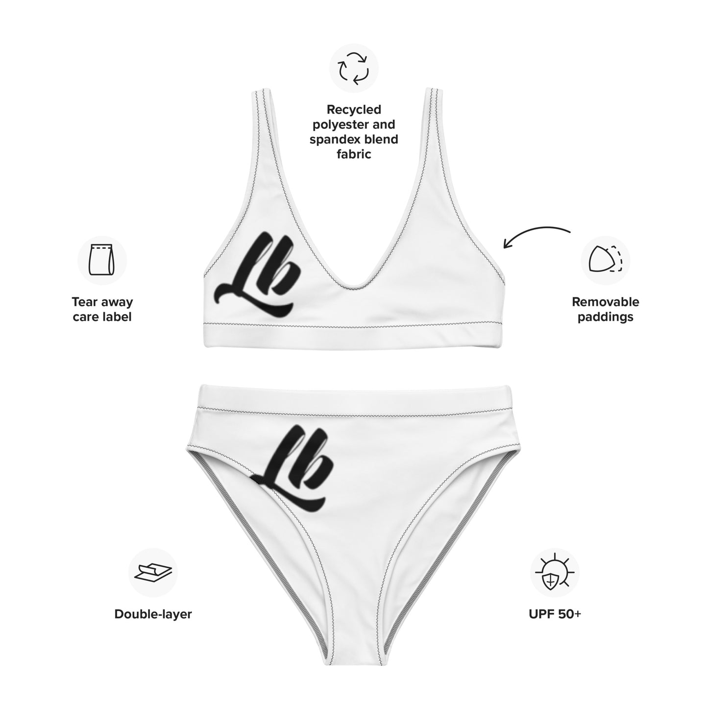 Recycled high-waisted bikini