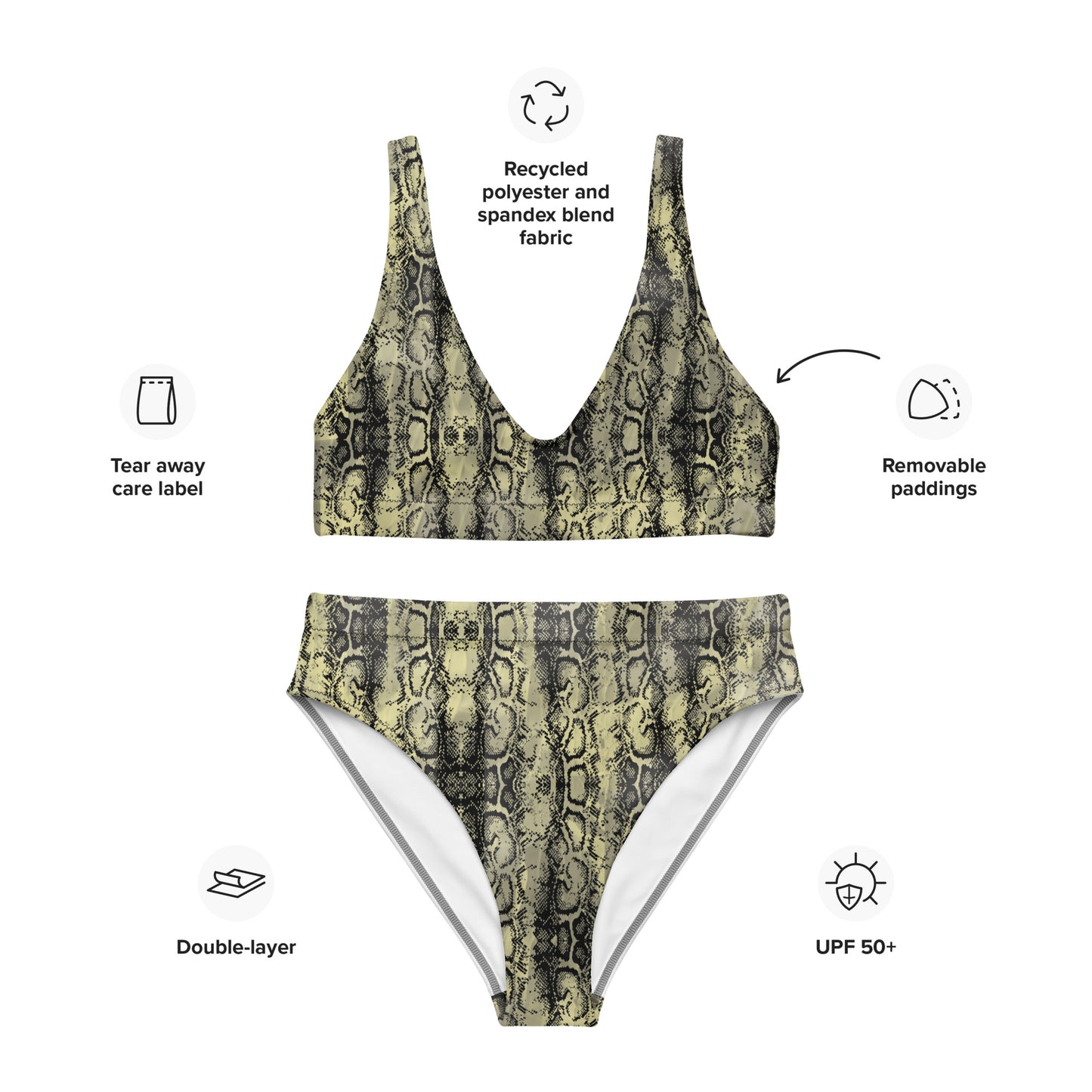 Recycled high-waisted bikini