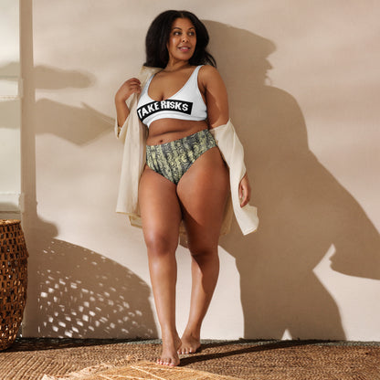 Recycled high-waisted bikini takee risks