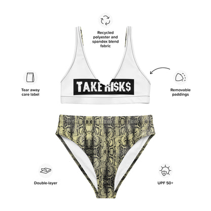 Recycled high-waisted bikini takee risks