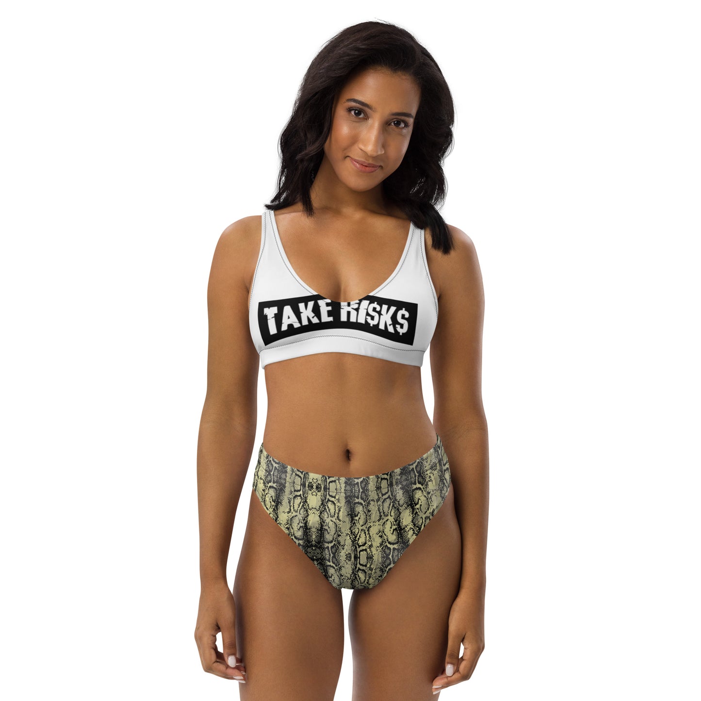 Recycled high-waisted bikini takee risks