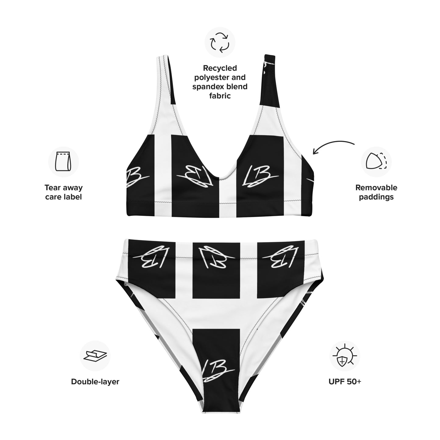 Recycled high-waisted bikini