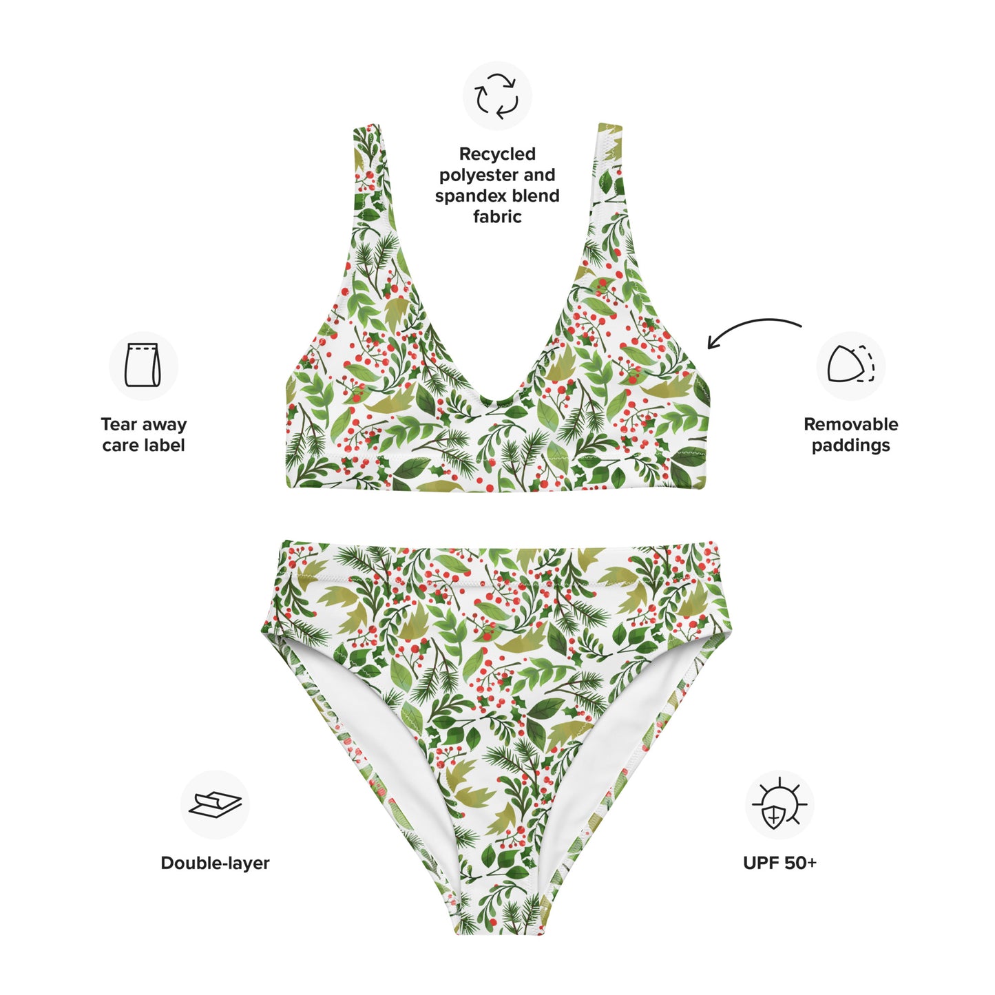 Recycled high-waisted bikini