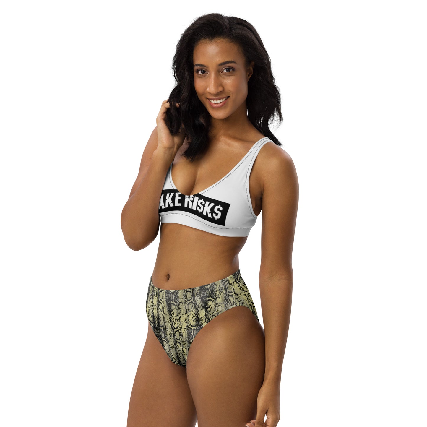 Recycled high-waisted bikini takee risks