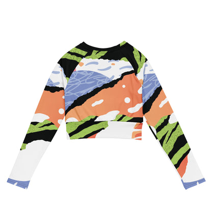 Recycled long-sleeve crop top