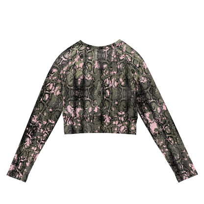 Recycled long-sleeve crop top