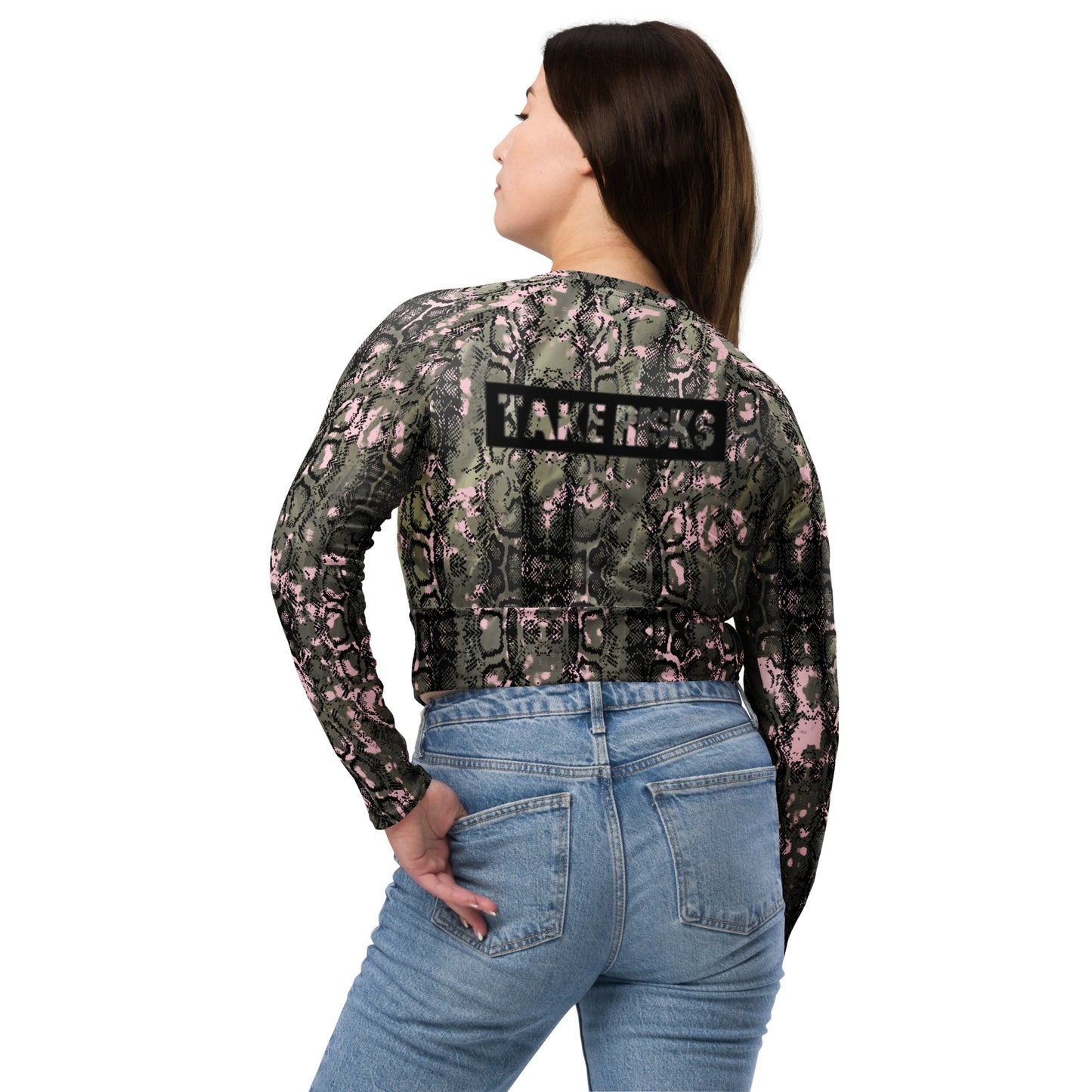 Recycled long-sleeve crop top