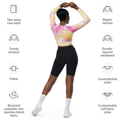 Recycled long-sleeve crop top