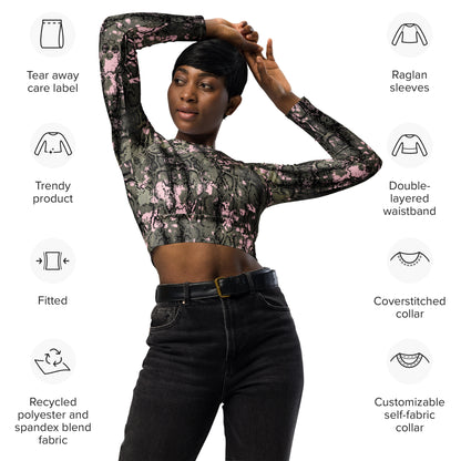Recycled long-sleeve crop top