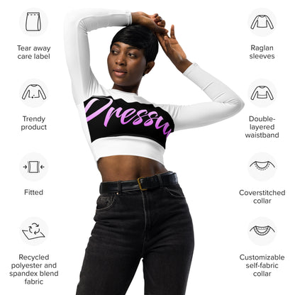 Recycled long-sleeve crop top