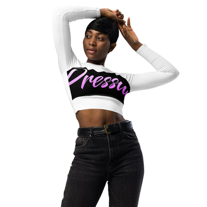 Recycled long-sleeve crop top