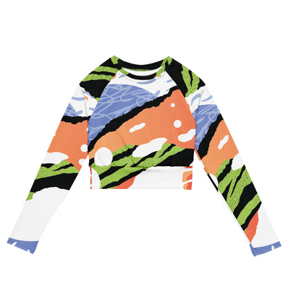 Recycled long-sleeve crop top