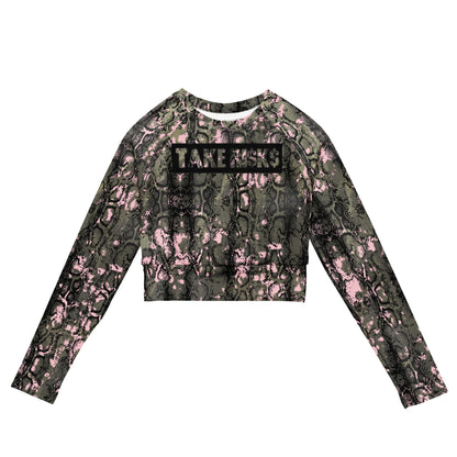 Recycled long-sleeve crop top