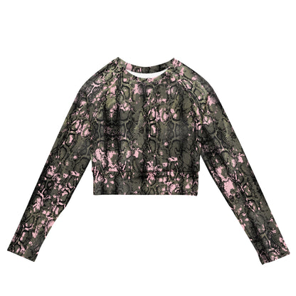 Recycled long-sleeve crop top