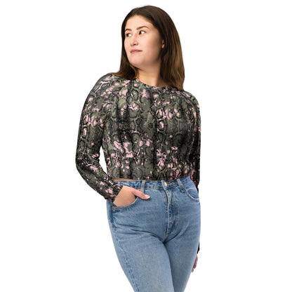 Recycled long-sleeve crop top