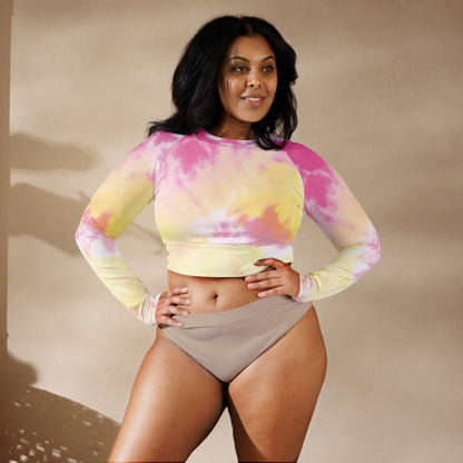 Recycled long-sleeve crop top
