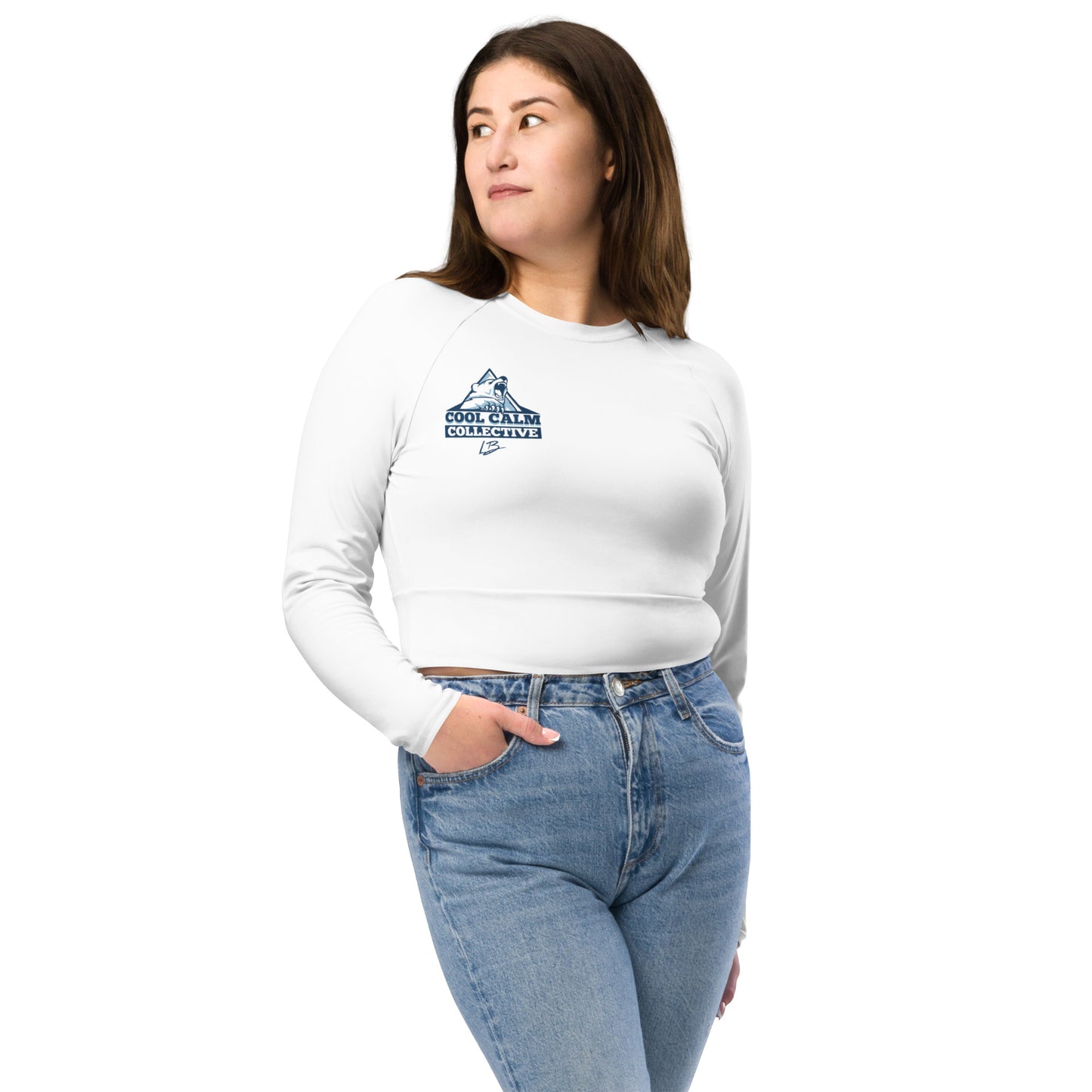 Recycled long-sleeve crop top