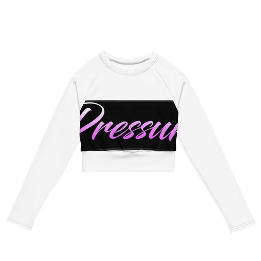 Recycled long-sleeve crop top