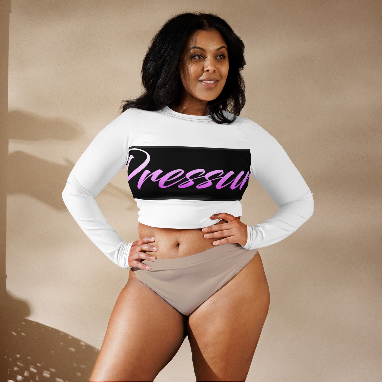 Recycled long-sleeve crop top