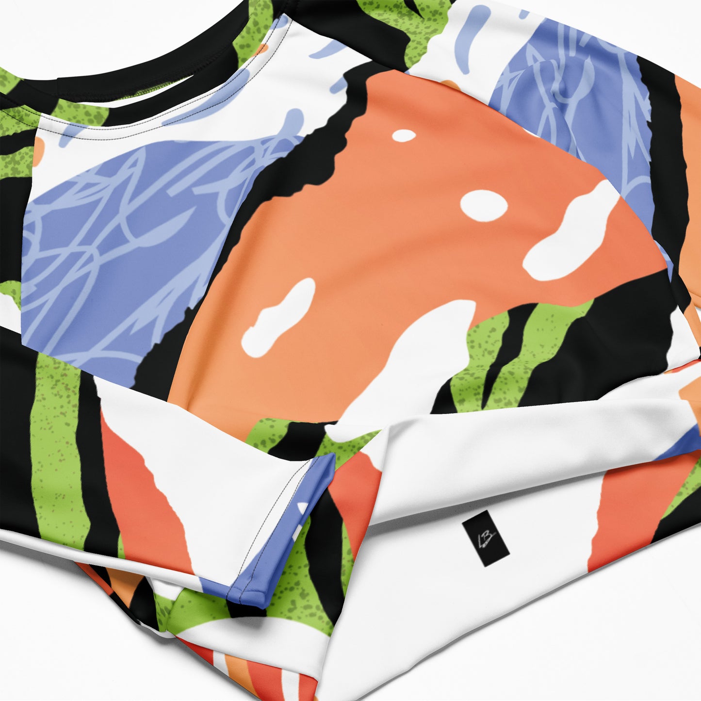 Recycled long-sleeve crop top