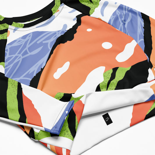 Recycled long-sleeve crop top