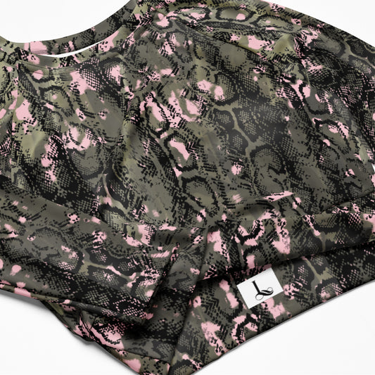 Recycled long-sleeve crop top